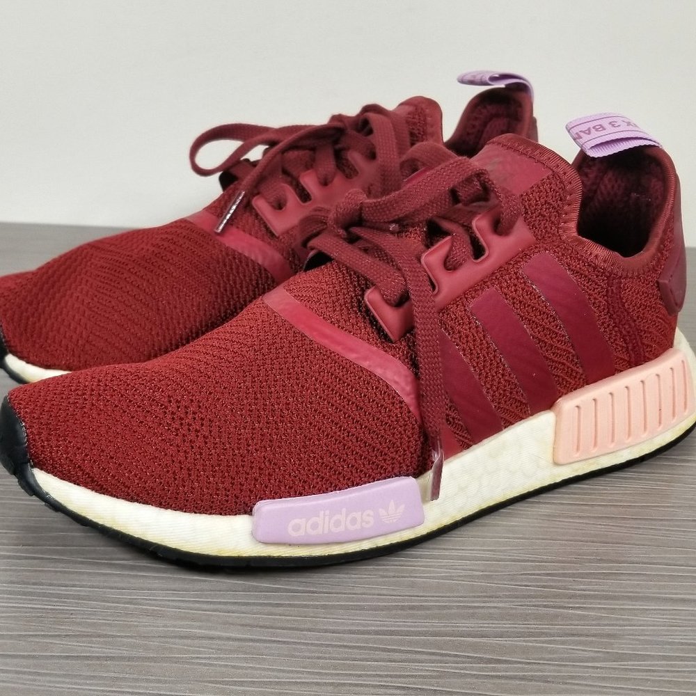 adidas NMD R1 Collegiate Burgundy Sneakers B37646, Womens Various Sizes